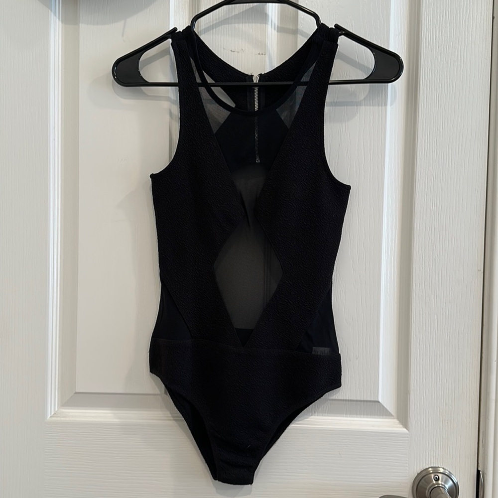 Black Mesh Bodysuit